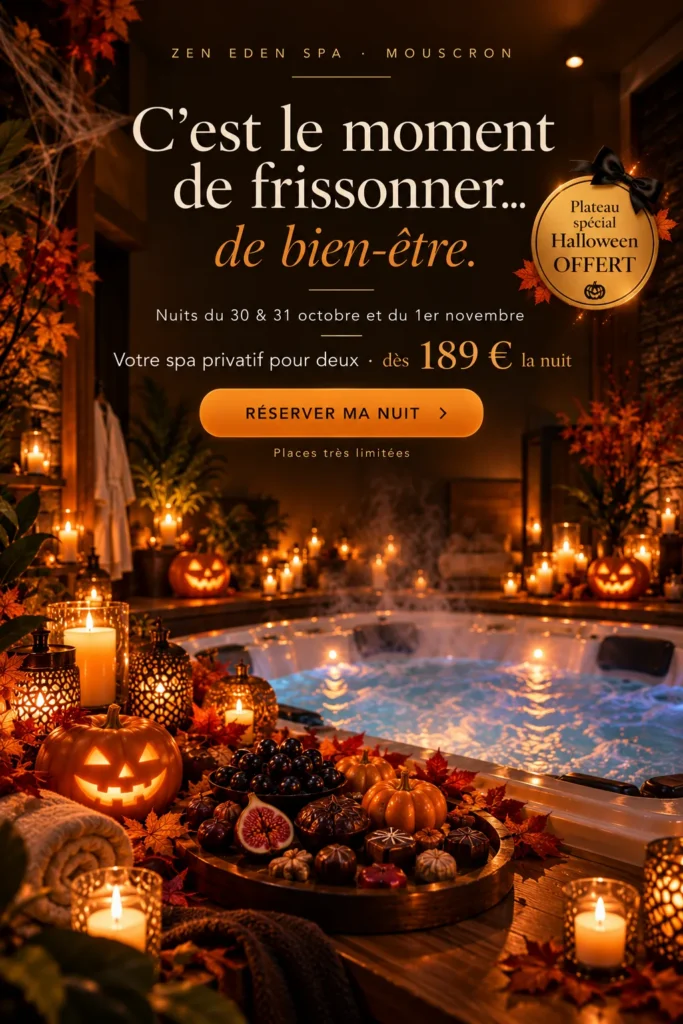 Offre Halloween Zen Eden Spa : plateau spécial offert, nuits du 30/10 au 1/11
